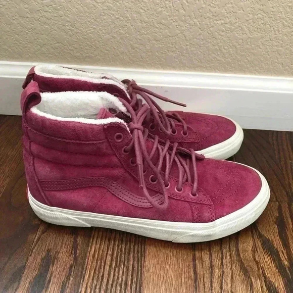 Vans Off The Wall Scotchgard Sk8 Hi Women’s 8 Purple Leather 721454 - Picture 9 of 16